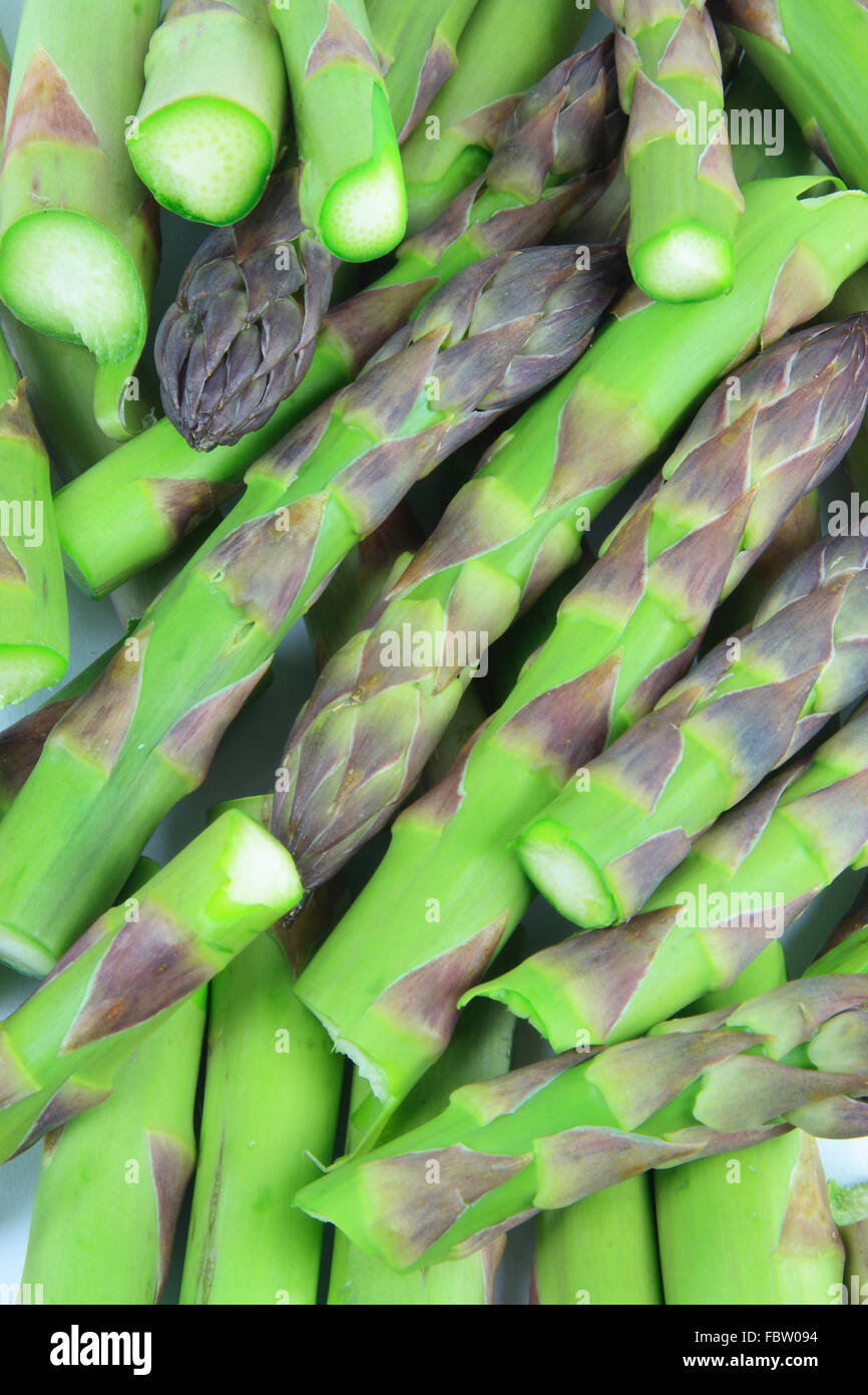Group of snapped asparagus. Stock Photo
