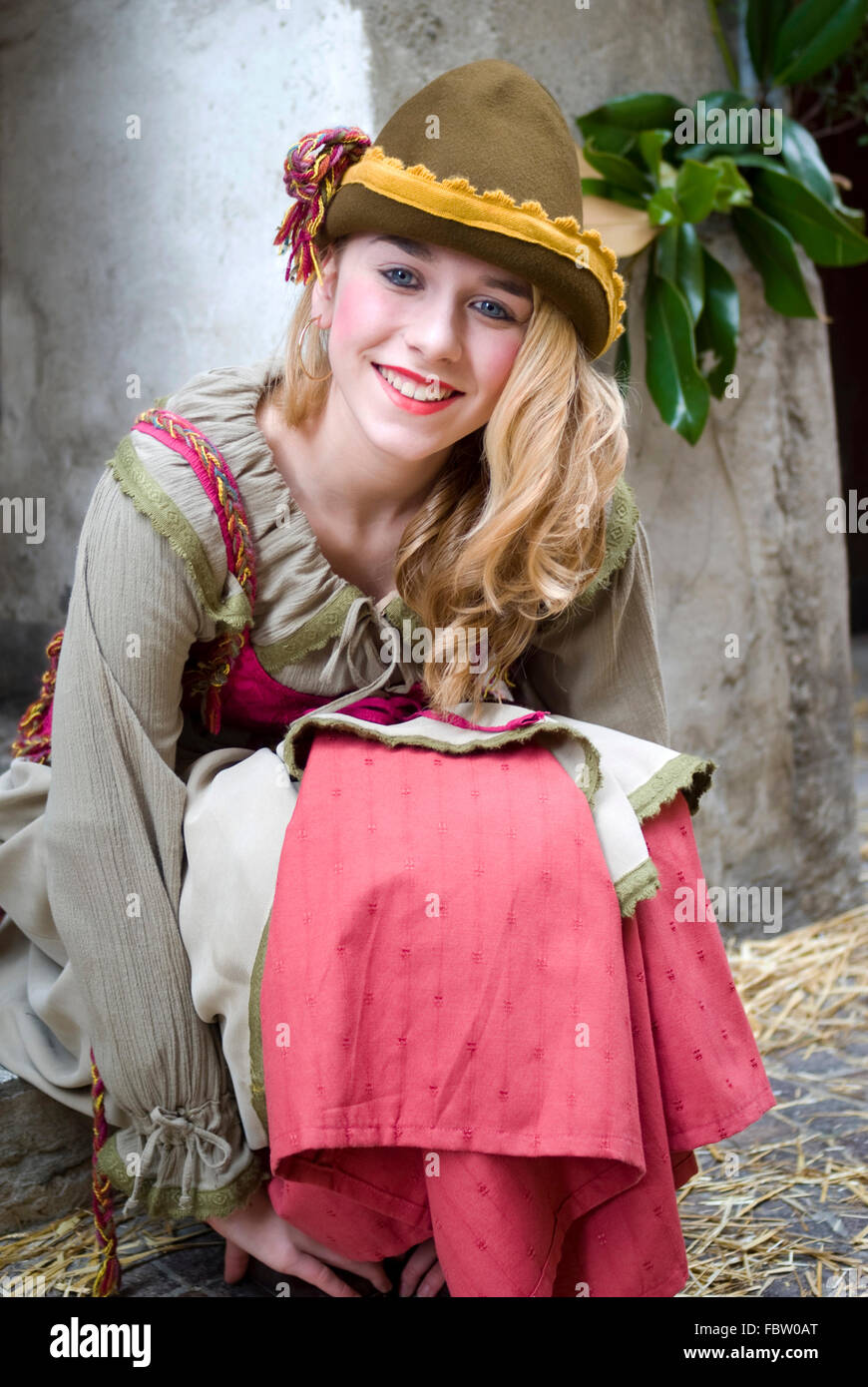 Close up of participant the medieval costume party Stock Photo - Alamy