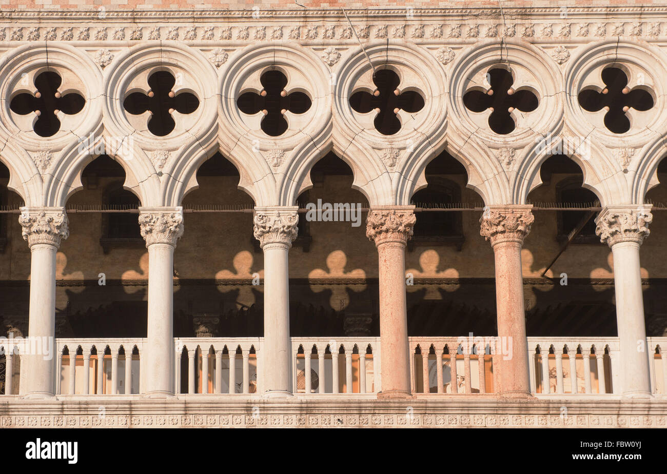Architectural details of Doge's Palace, Venice, Italy Stock Photo