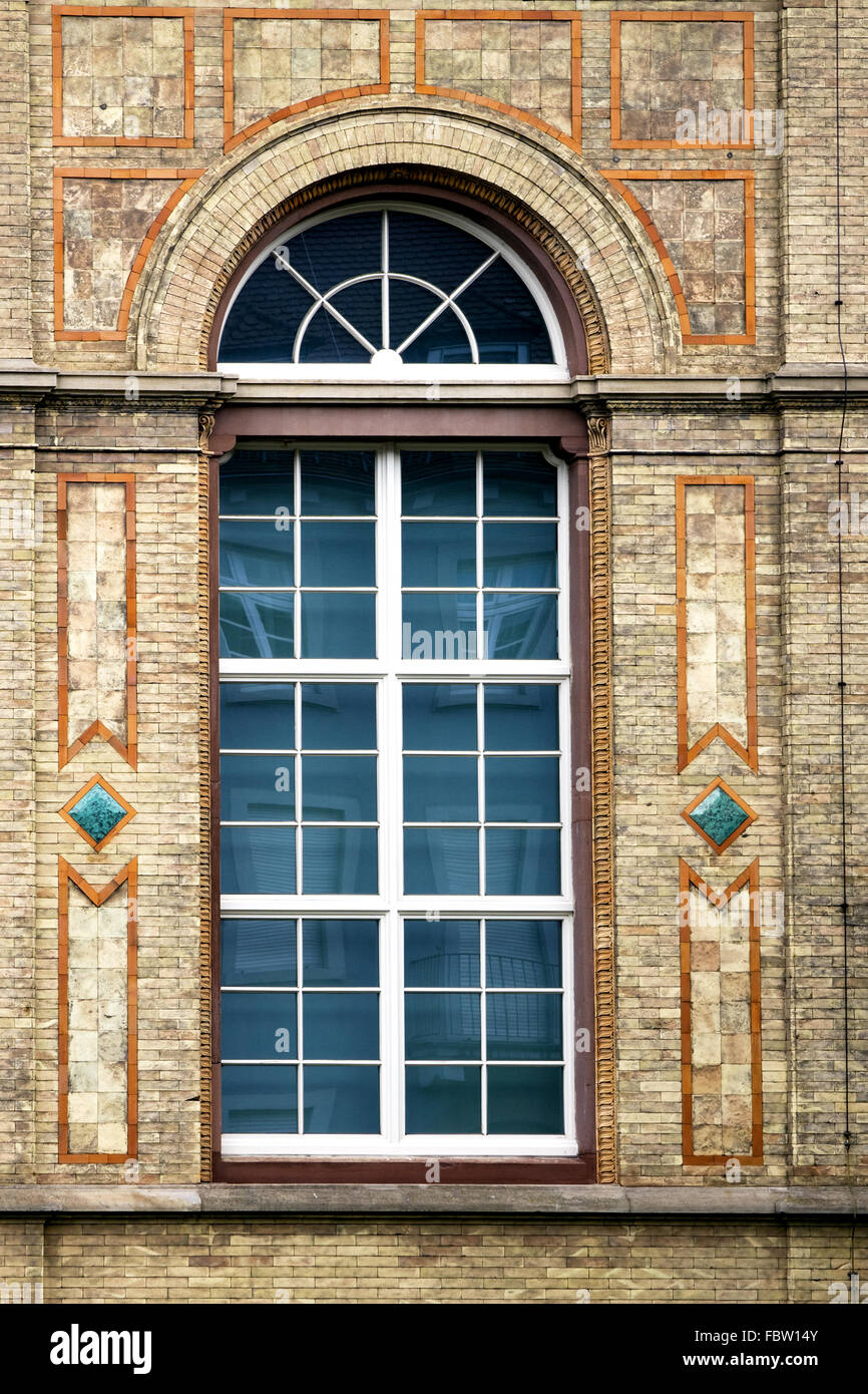 Windows on the arts hall Karlsruhe Stock Photo