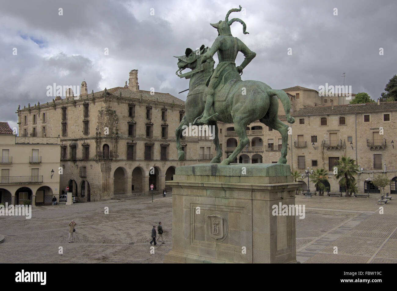 Plaza Mayor in Trujillo, Extremadura Stock Photo