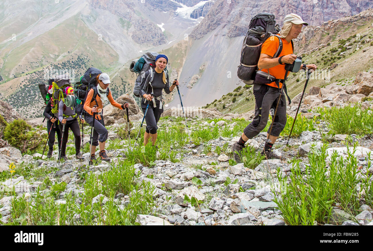 Male and female trekking hi-res stock photography and images - Alamy