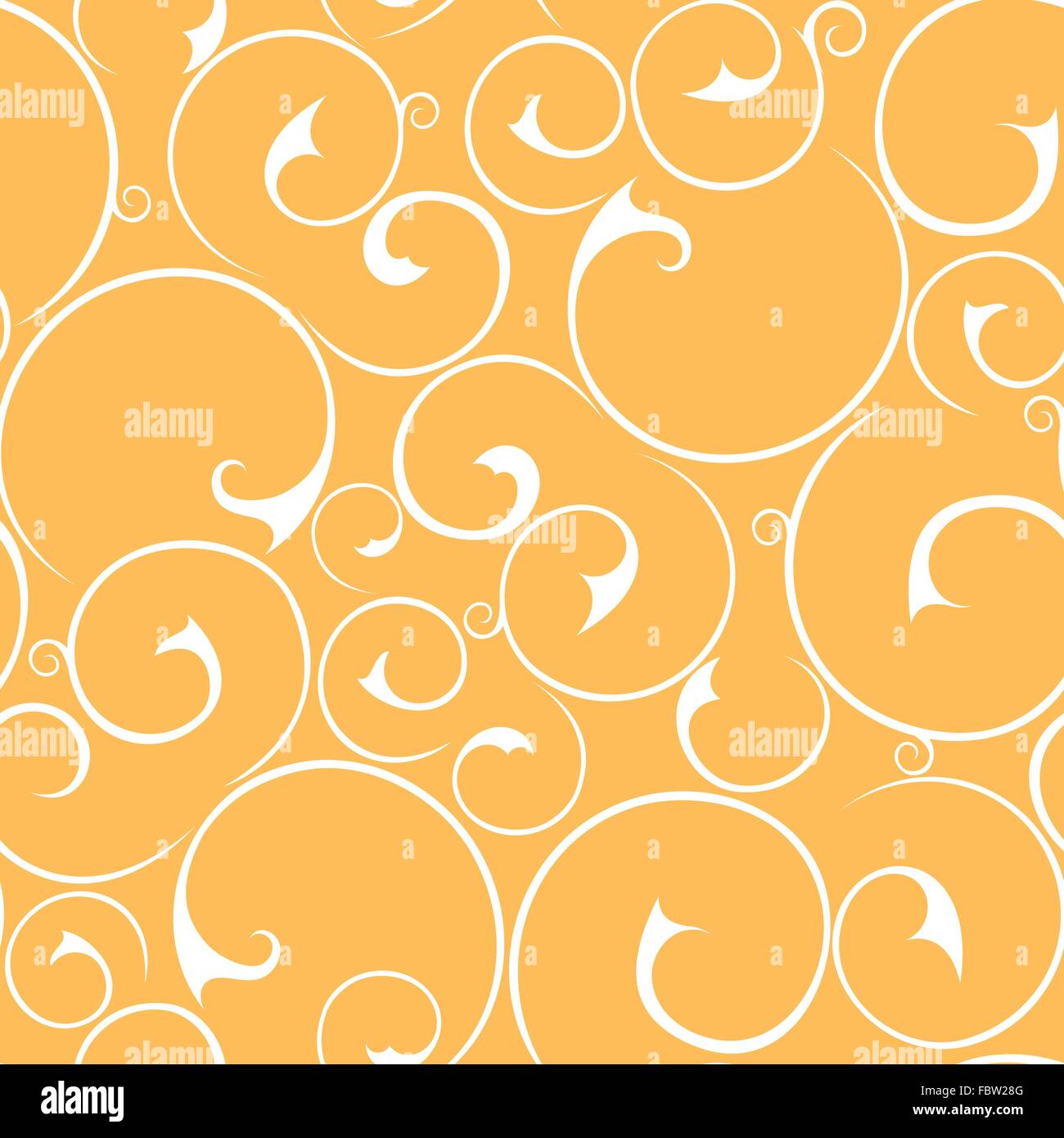Seamless floral white and orange pattern. Vector illustration Stock ...