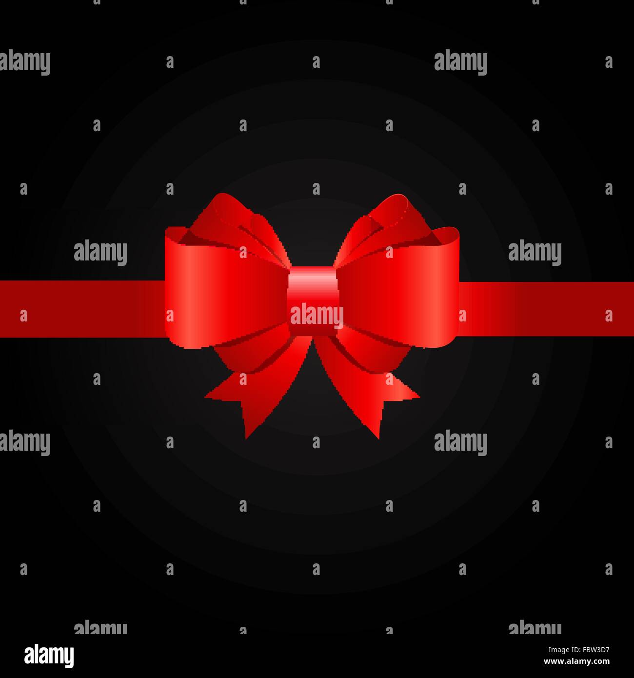 Gift Card with Red Bow and Ribbon Vector Illustration Stock Vector ...