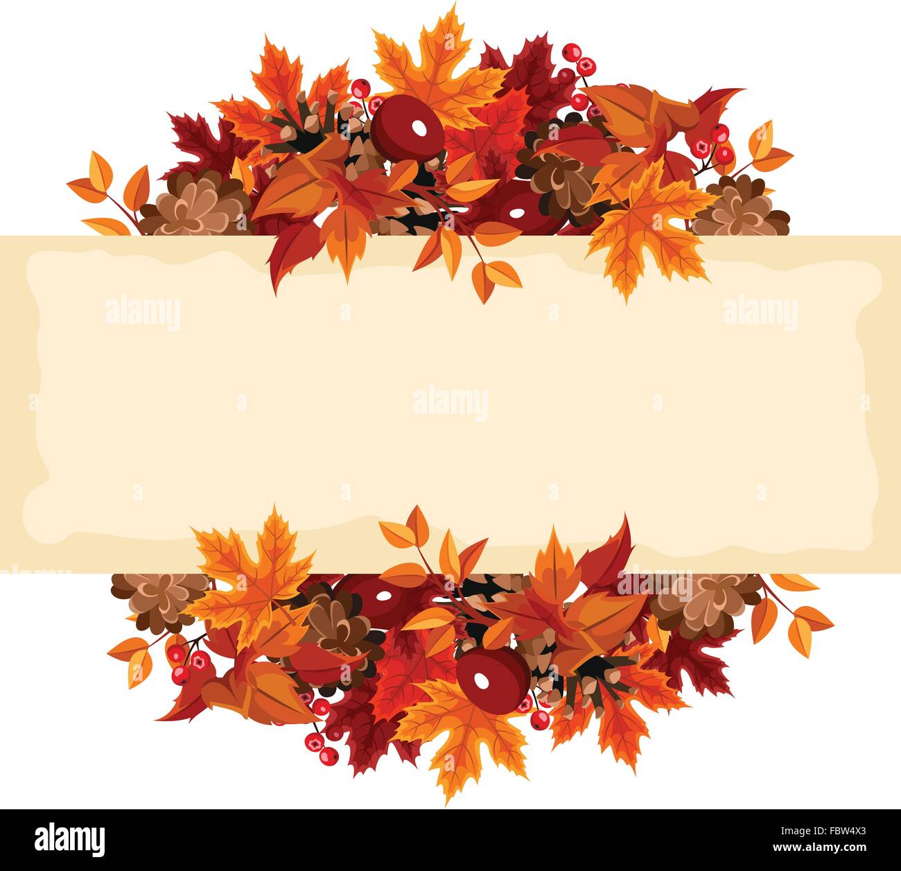 Card with autumn leaves. Vector illustration Stock Vector Image & Art ...