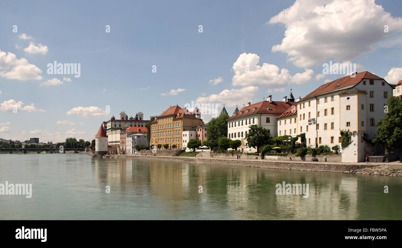 The river Inn in Passau Stock Photo