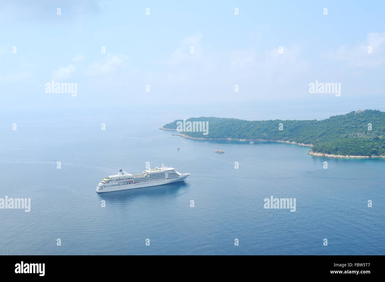 luxury turist boat ship  at sea on summer vacation Stock Photo