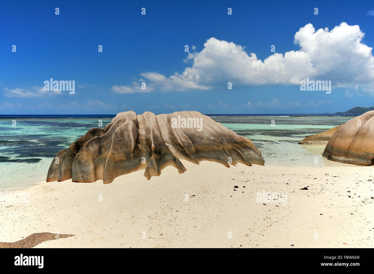 Beach La Digue Stock Photo - Alamy