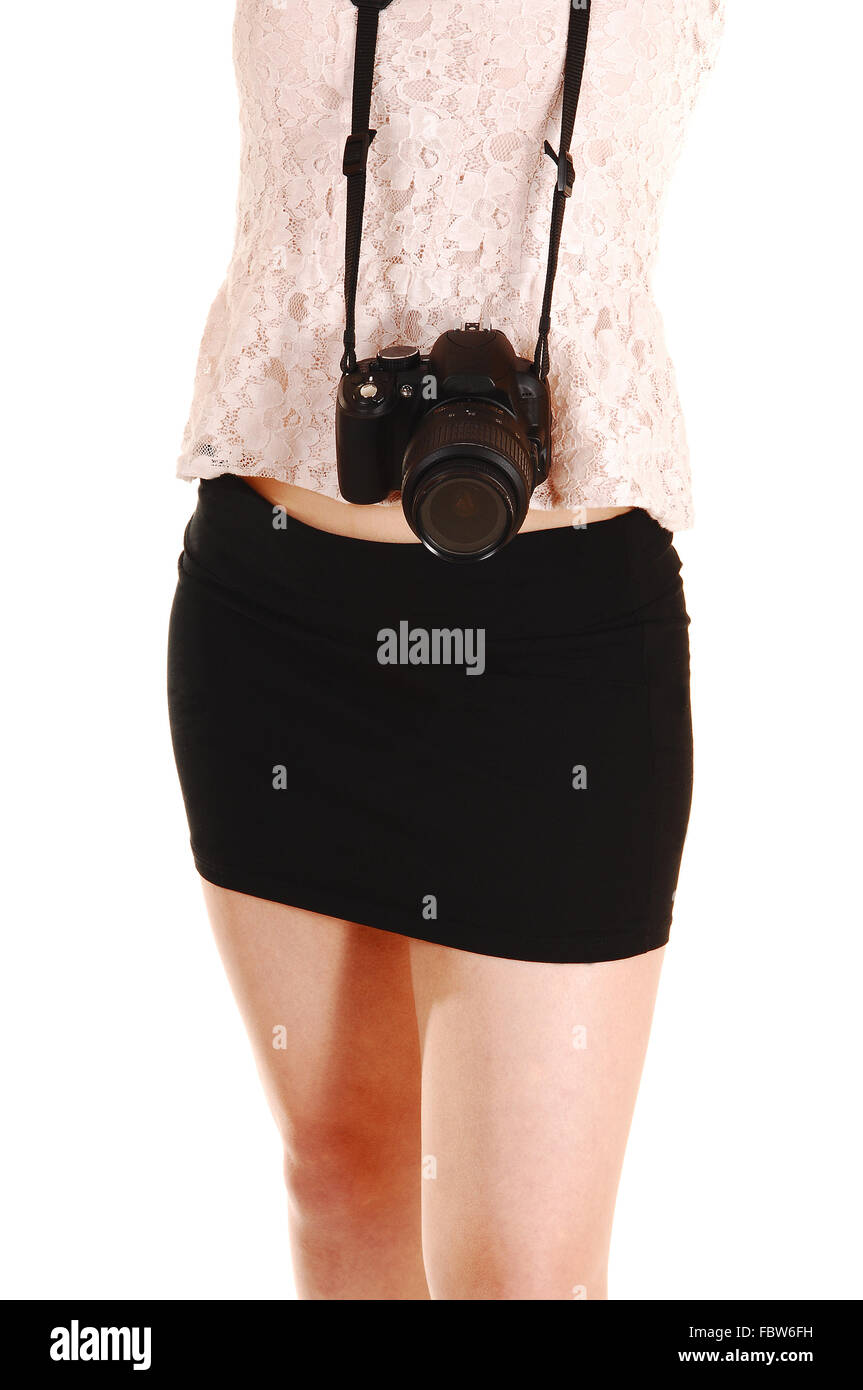 Girl with camera Stock Photo - Alamy