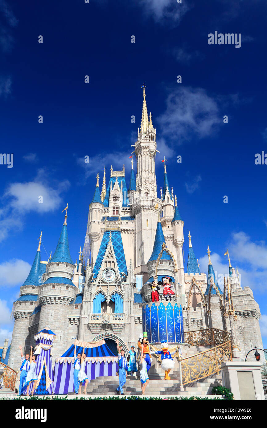 Cinderella Castle, Magic Kingdom, Disney Stock Photo