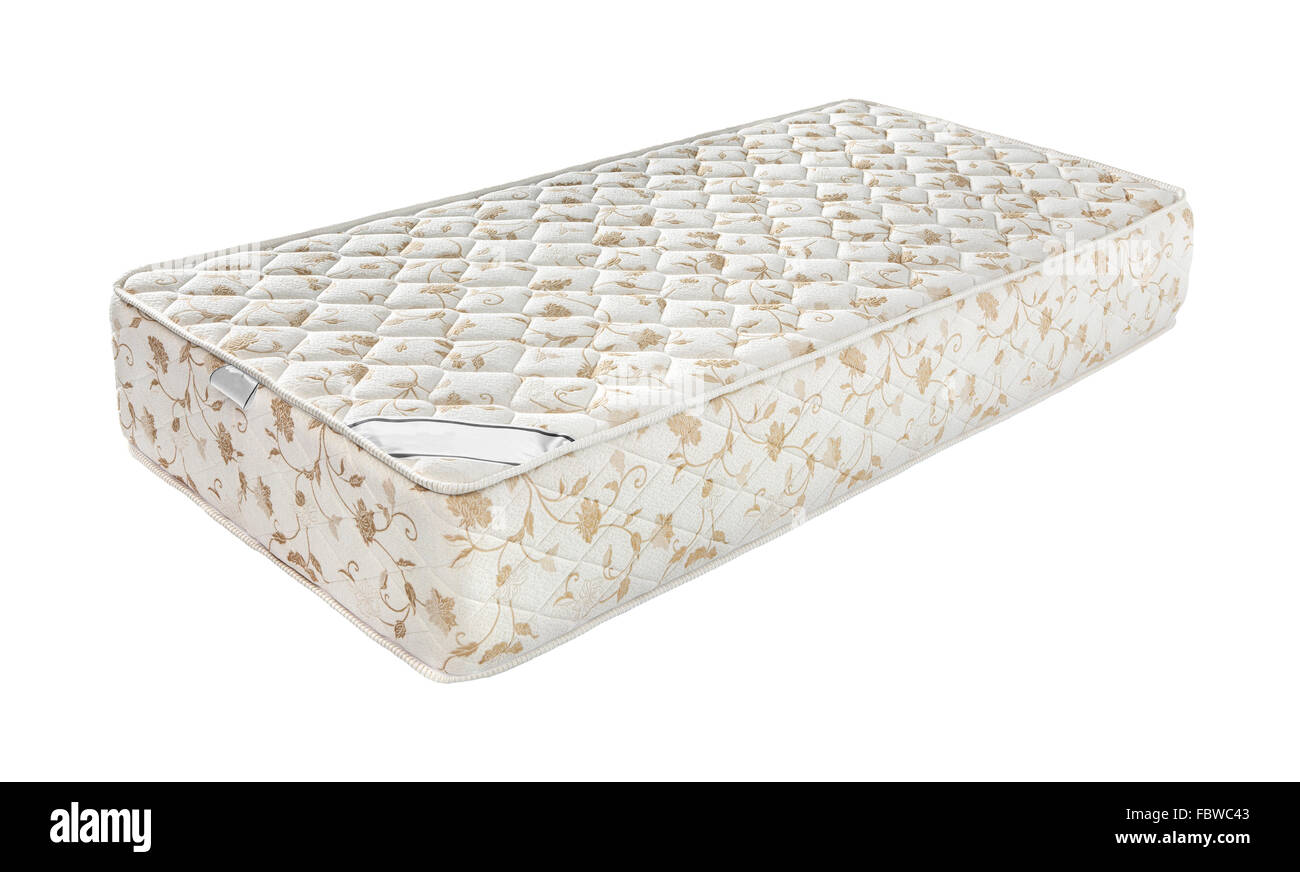 Mattress that supported you to sleep well all night isolated on white background Stock Photo