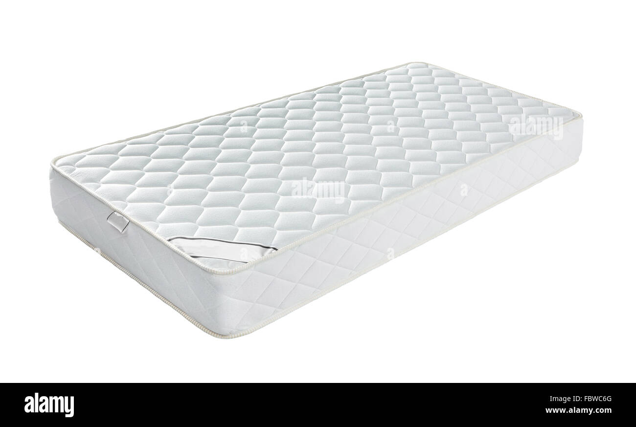 Mattress that supported you to sleep well all night isolated on white background Stock Photo