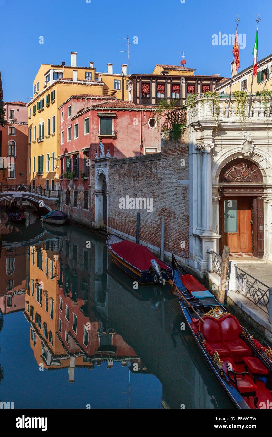 Reflection in a canal in Venice, Italy Stock Photo - Alamy