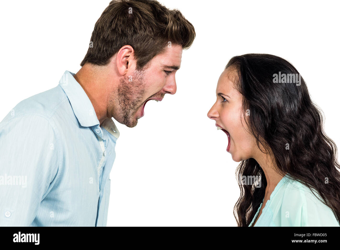 Couple quarreling having argument Stock Photo
