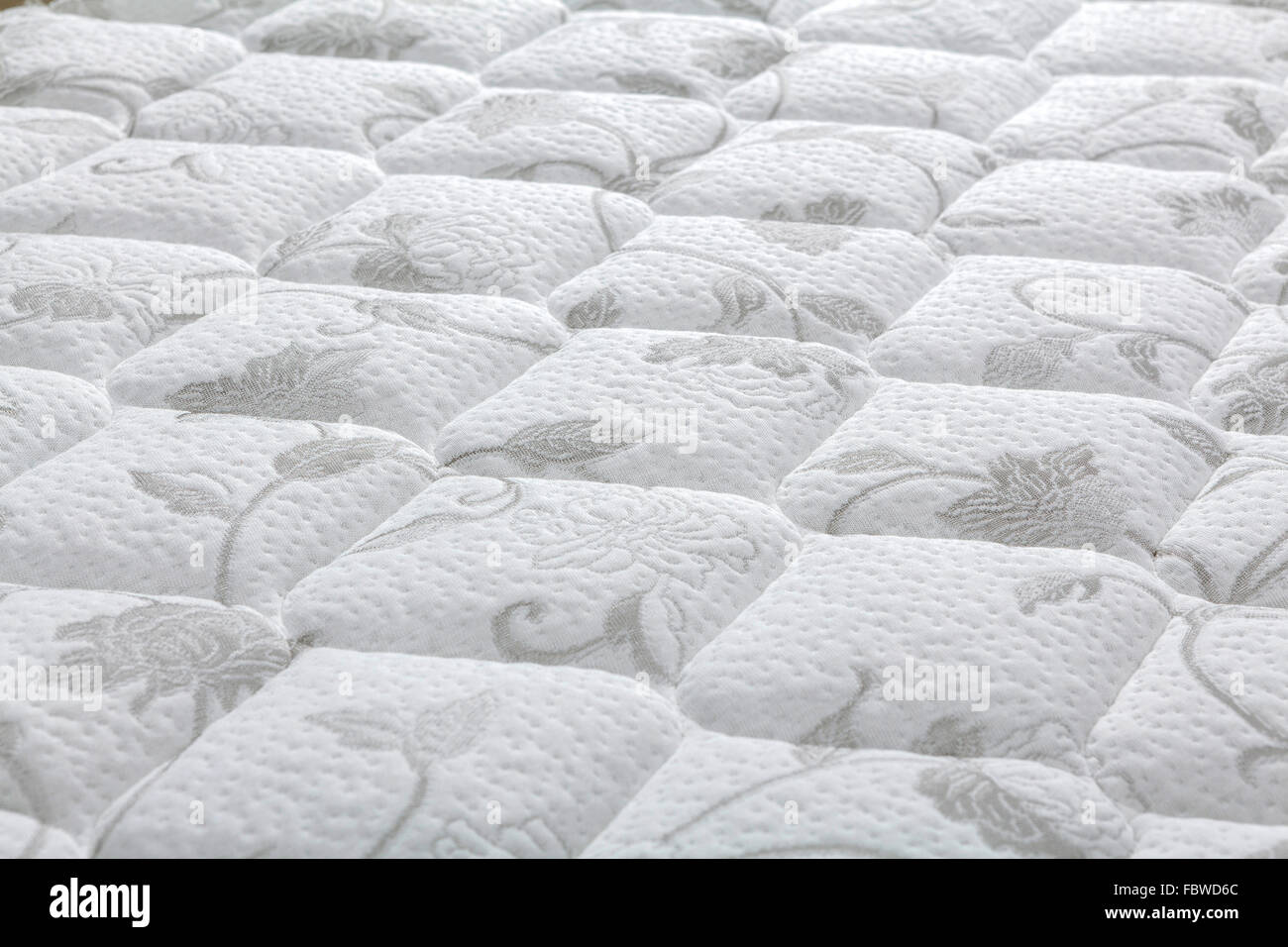Brand new clean mattress cover surface Stock Photo