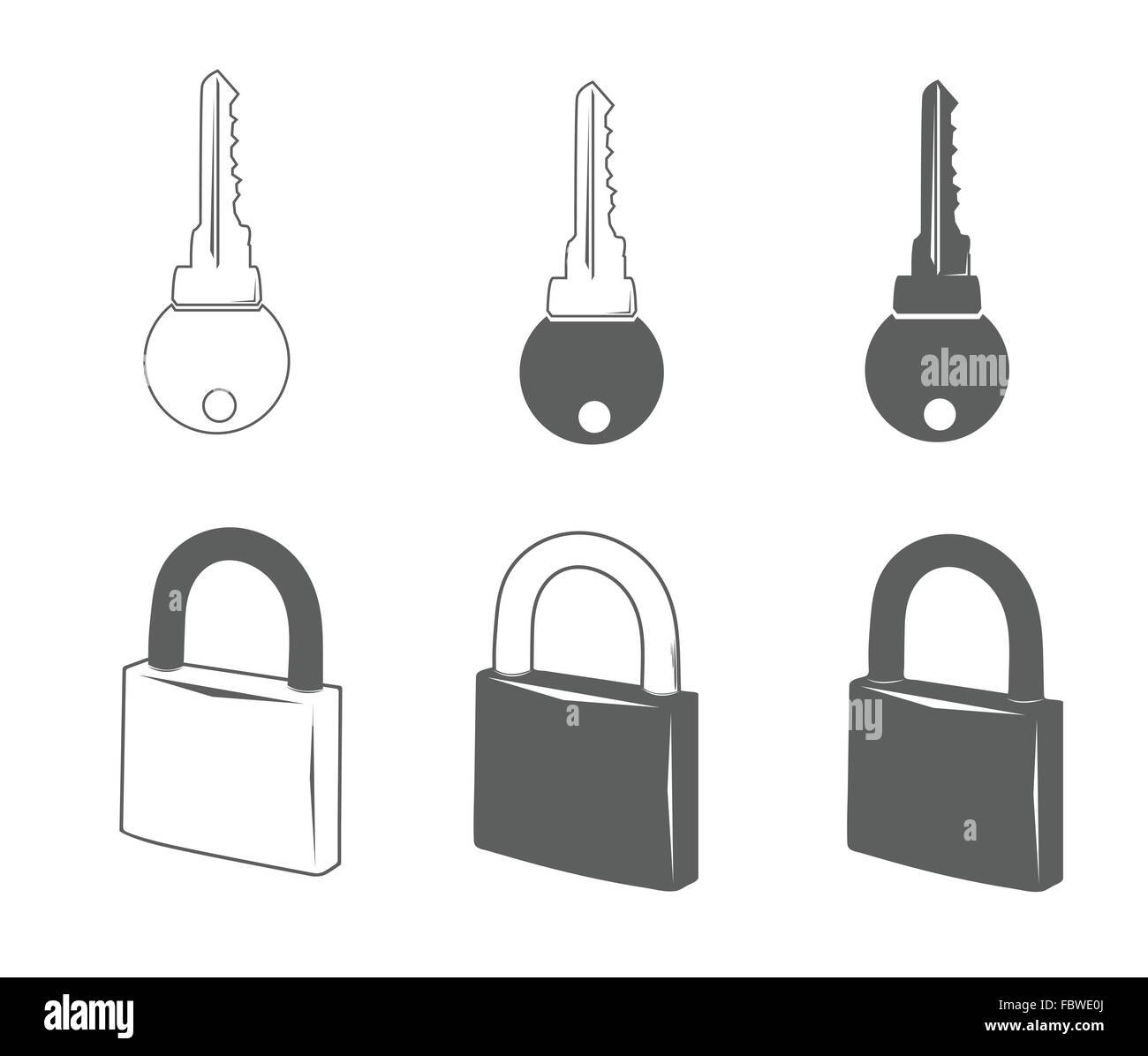 Lock and key vector icons Stock Vector Image & Art Alamy