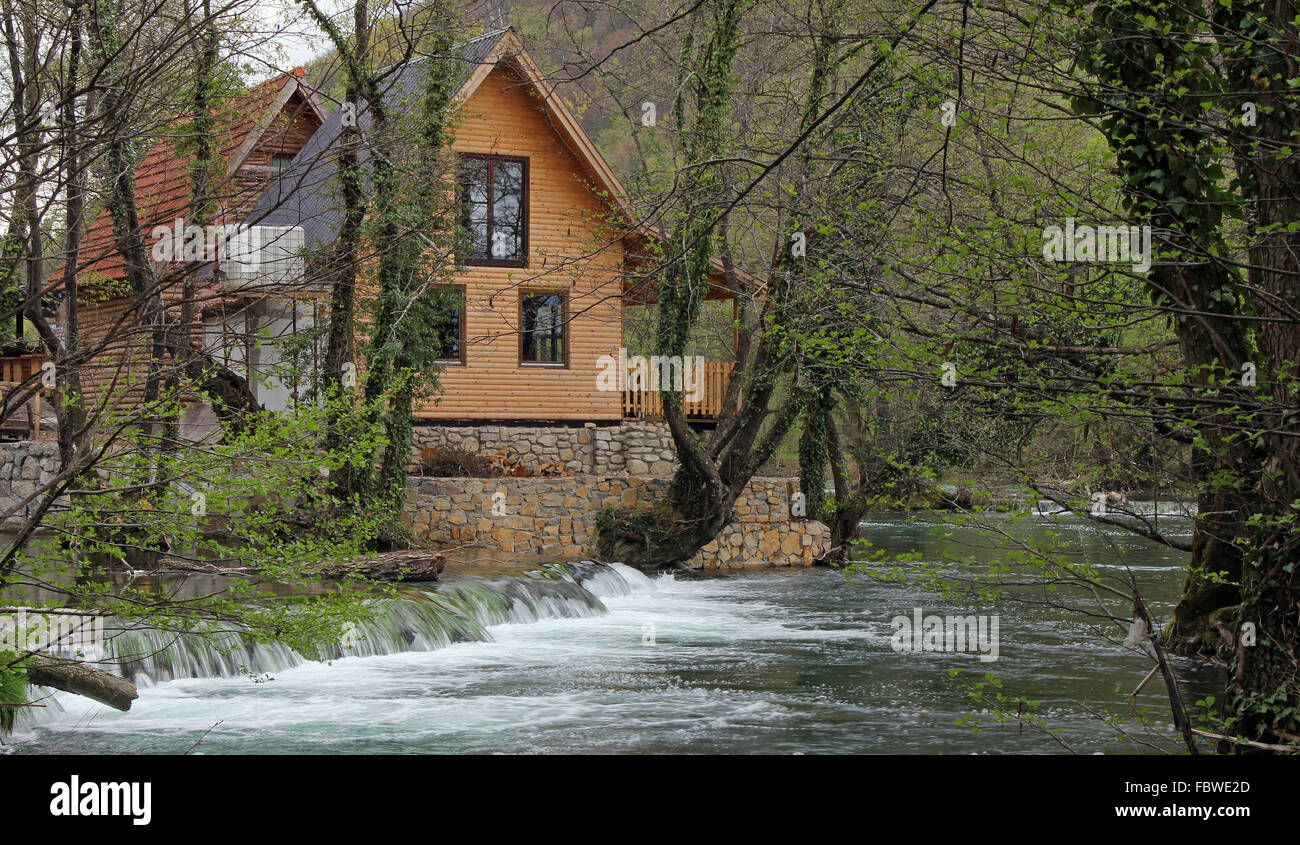 House at the river Stock Photo - Alamy