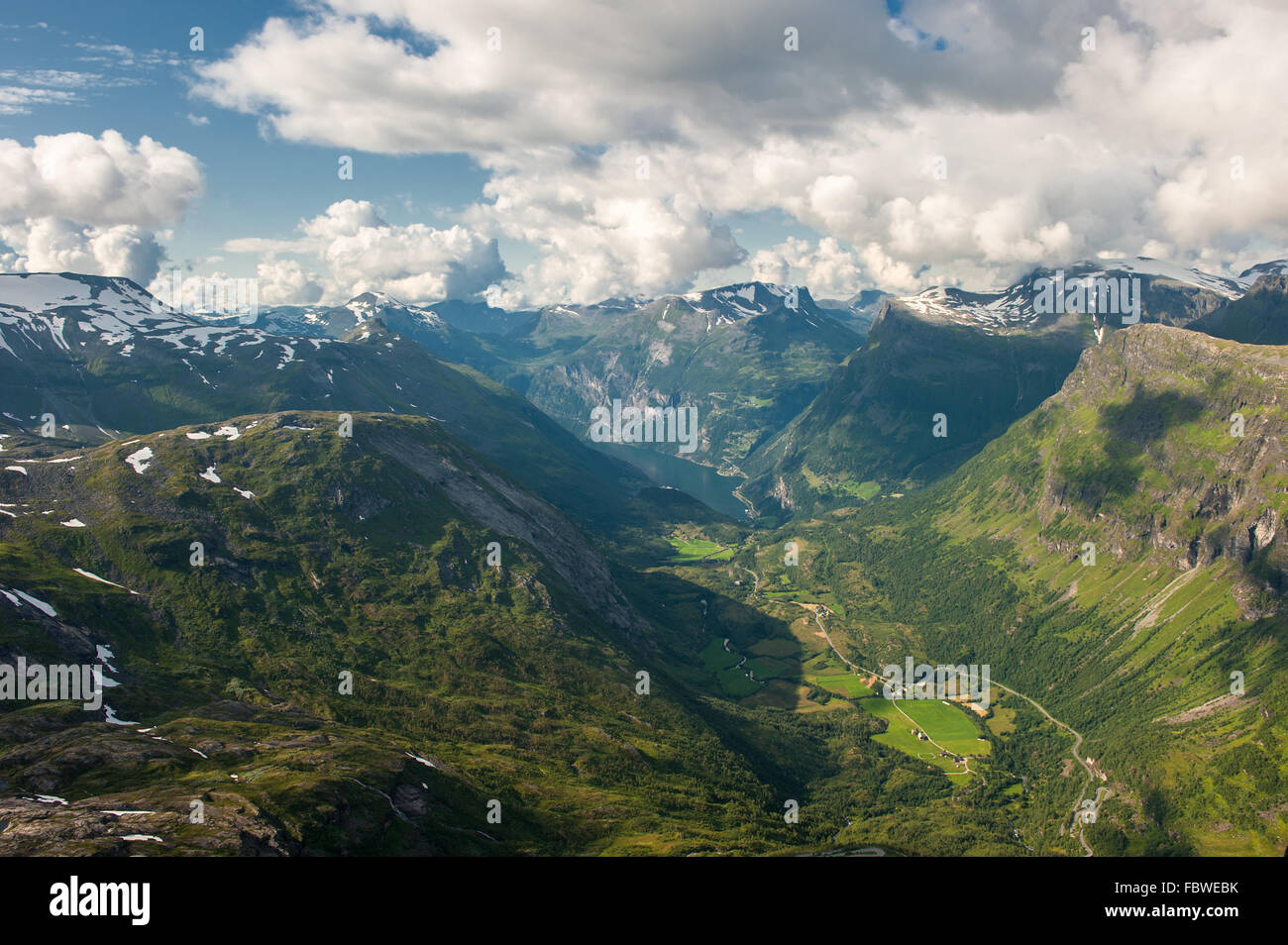 Geiranger fjord view from Dalsnibba mountain Norway Stock Photo Alamy