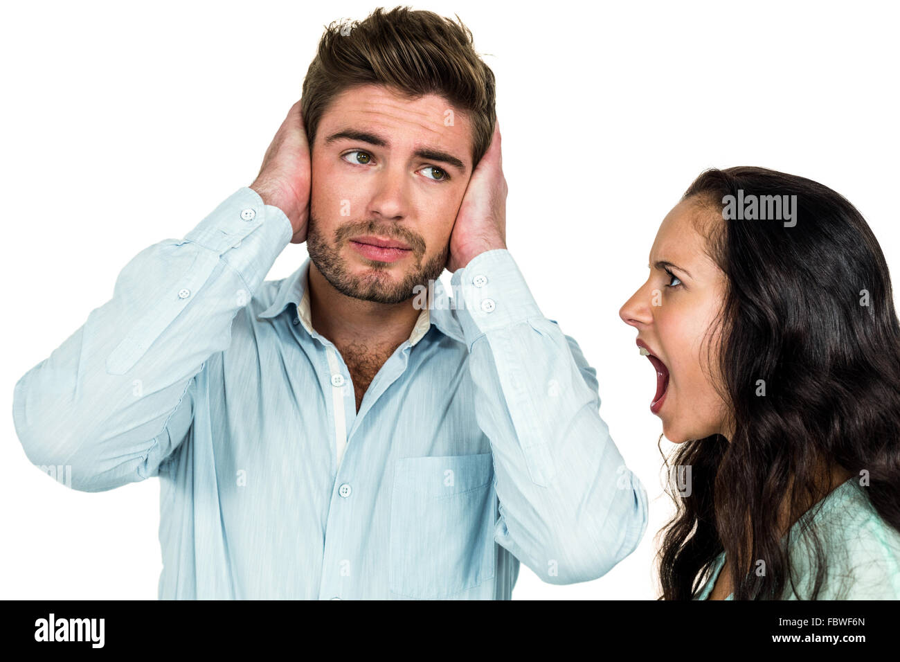 Upset couple having argument Stock Photo - Alamy