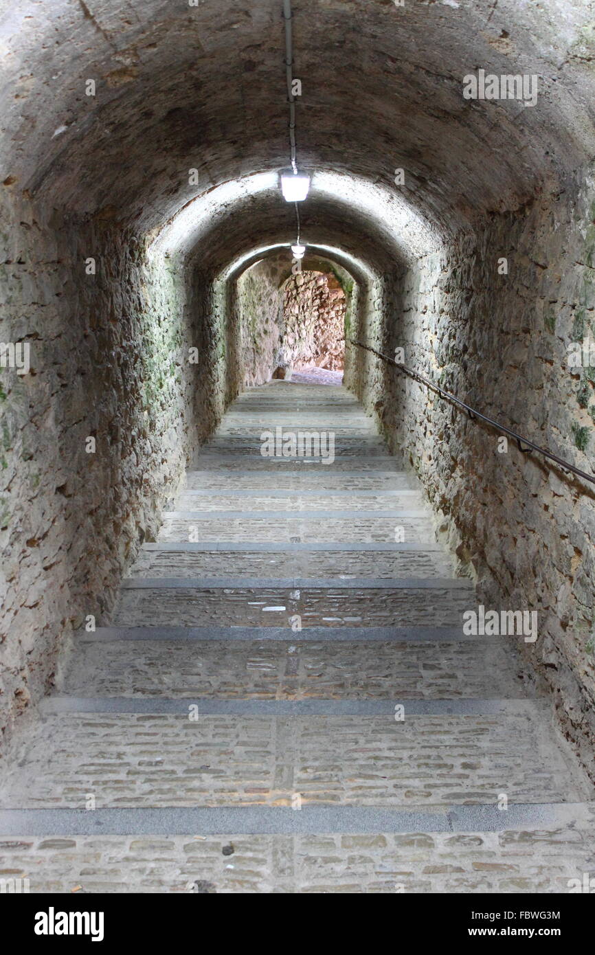Pedestrian tunnel with handrail Stock Photo Alamy