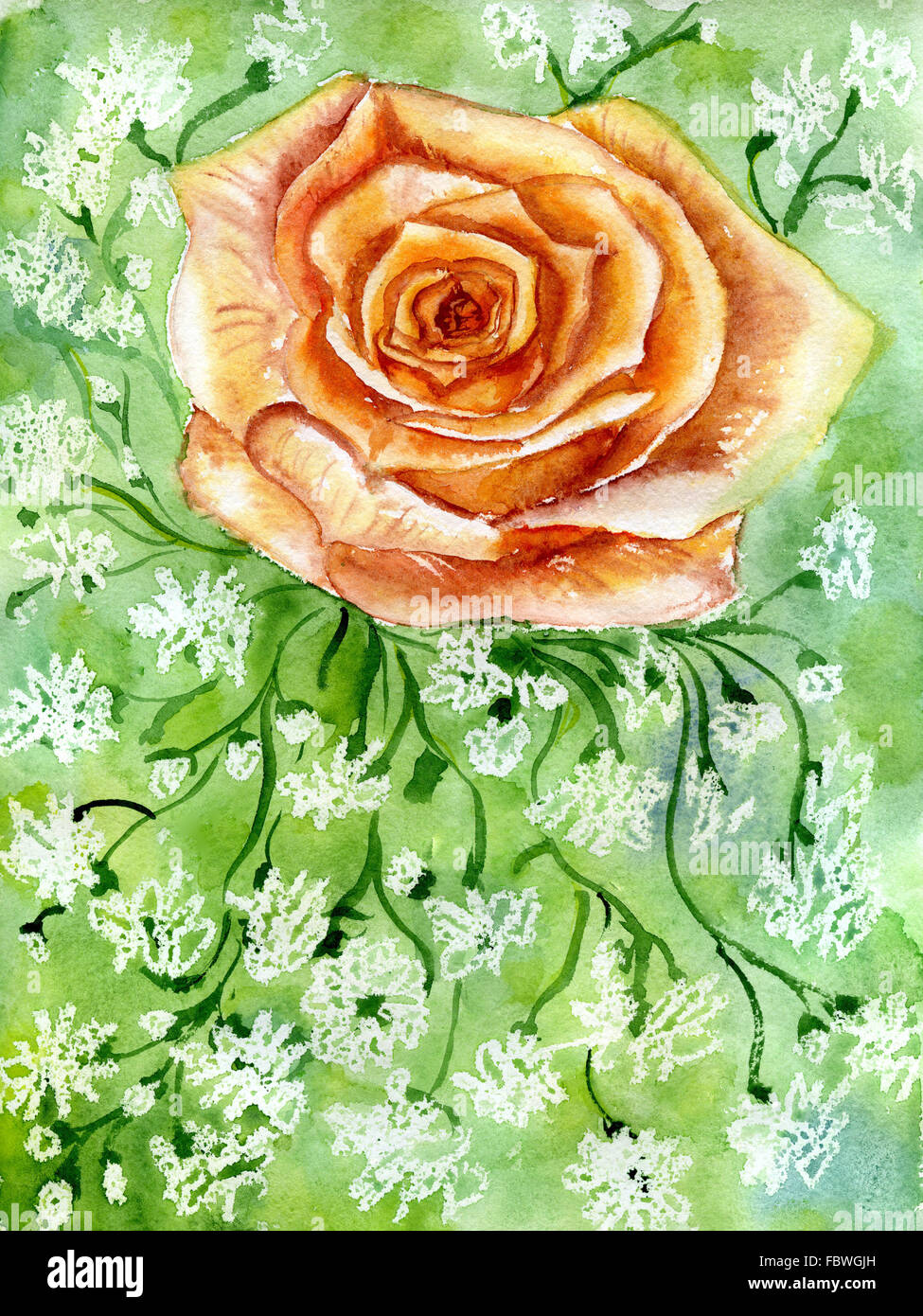 rose on green background Stock Photo - Alamy