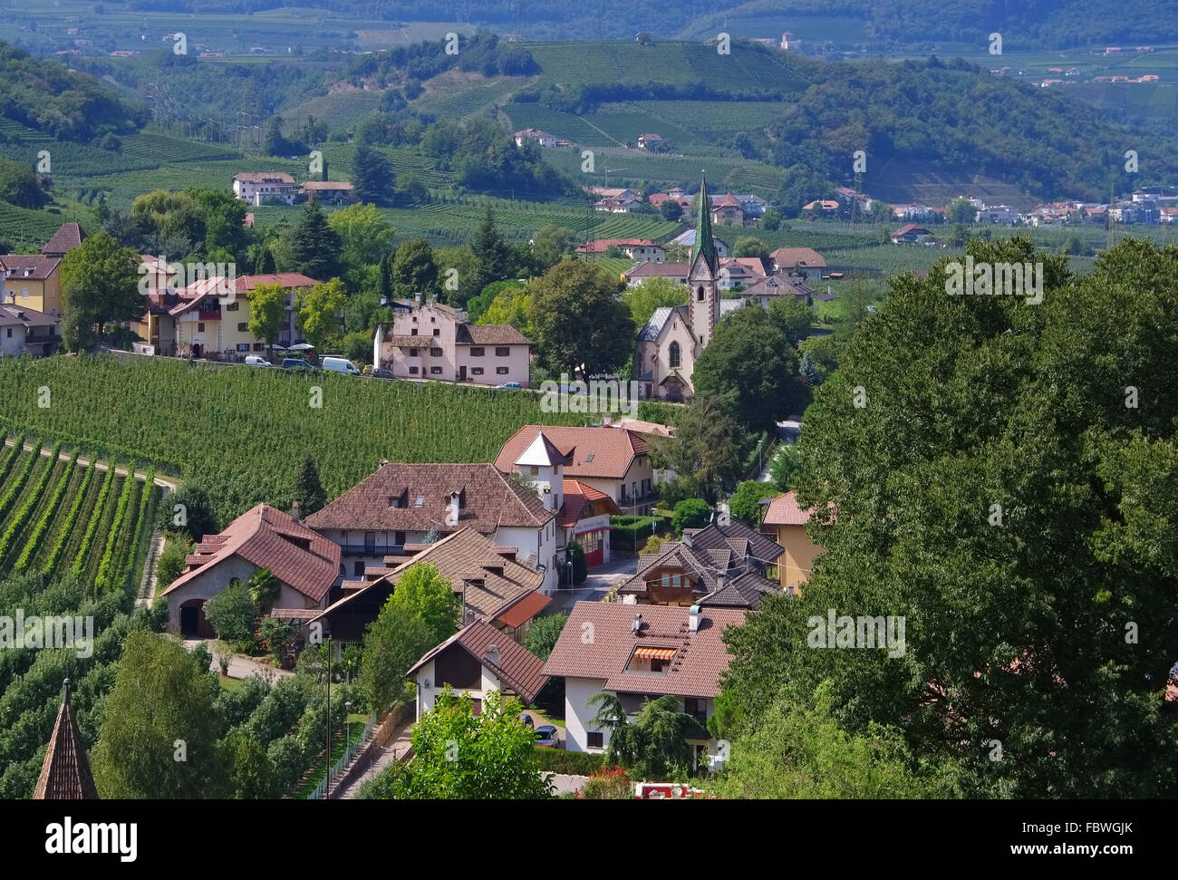 Frangart Blick ins Etschtal - Frangarto view to Val d Adige Stock Photo
