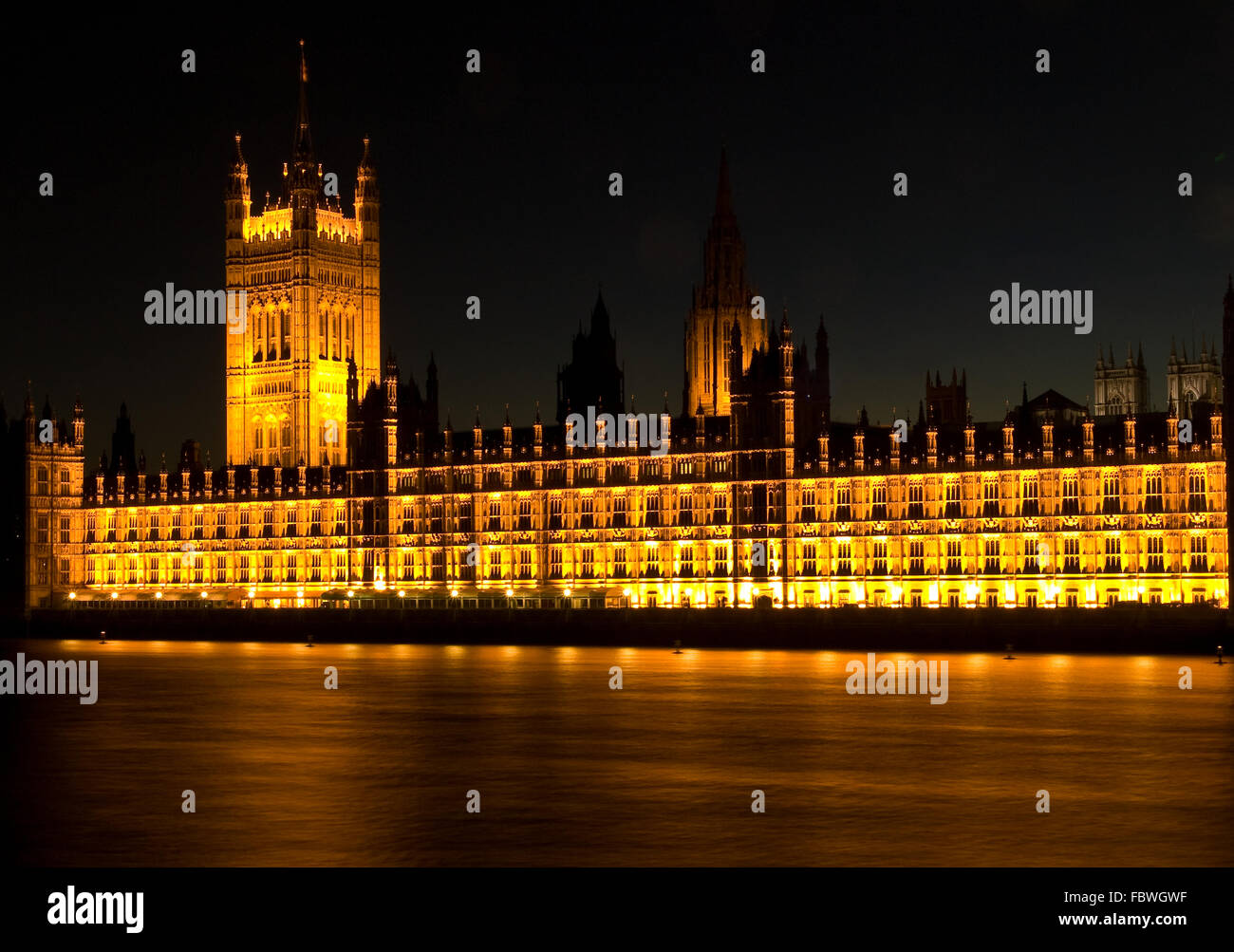 London - Parliament at Night Stock Photo