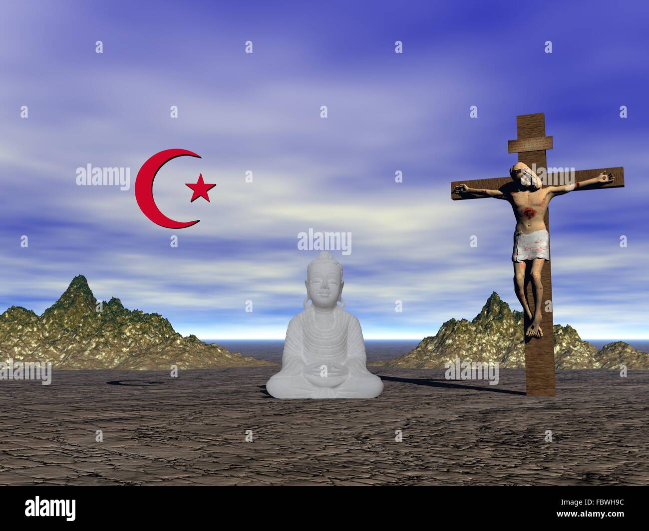 Religious symbols Stock Photo
