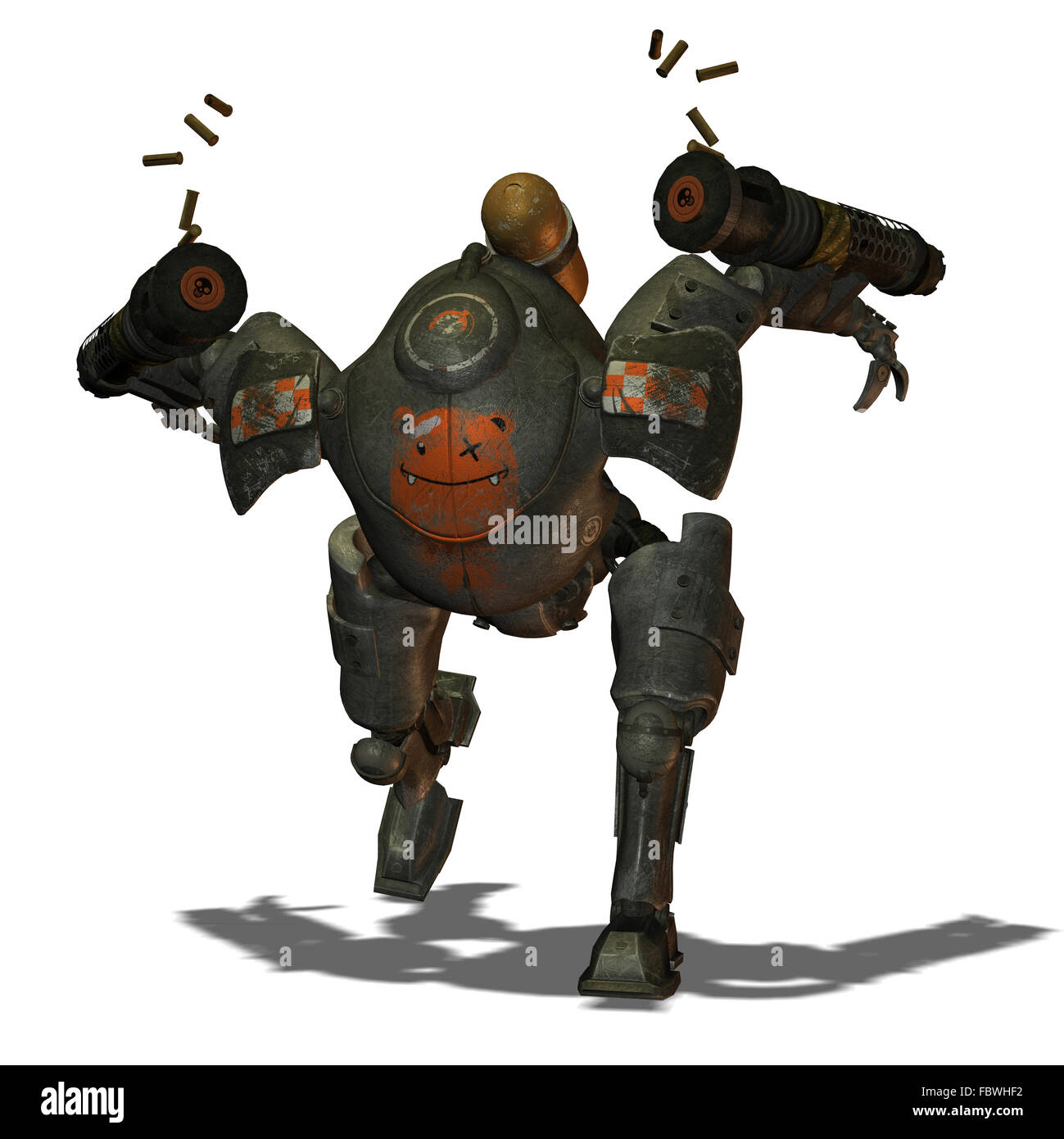 running battle robots in Steampunk style Stock Photo