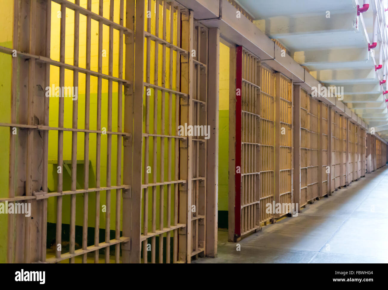 Prison cell bars Stock Photo