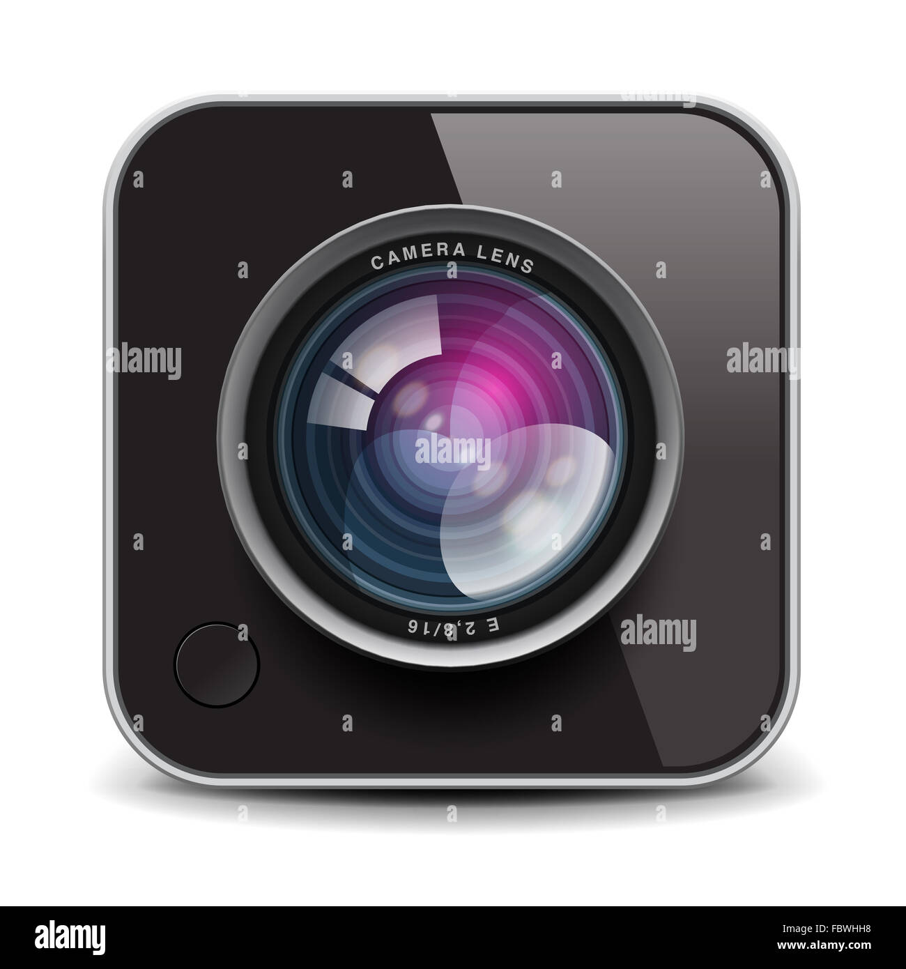 Color photo camera icon, vector Eps10 image Stock Photo