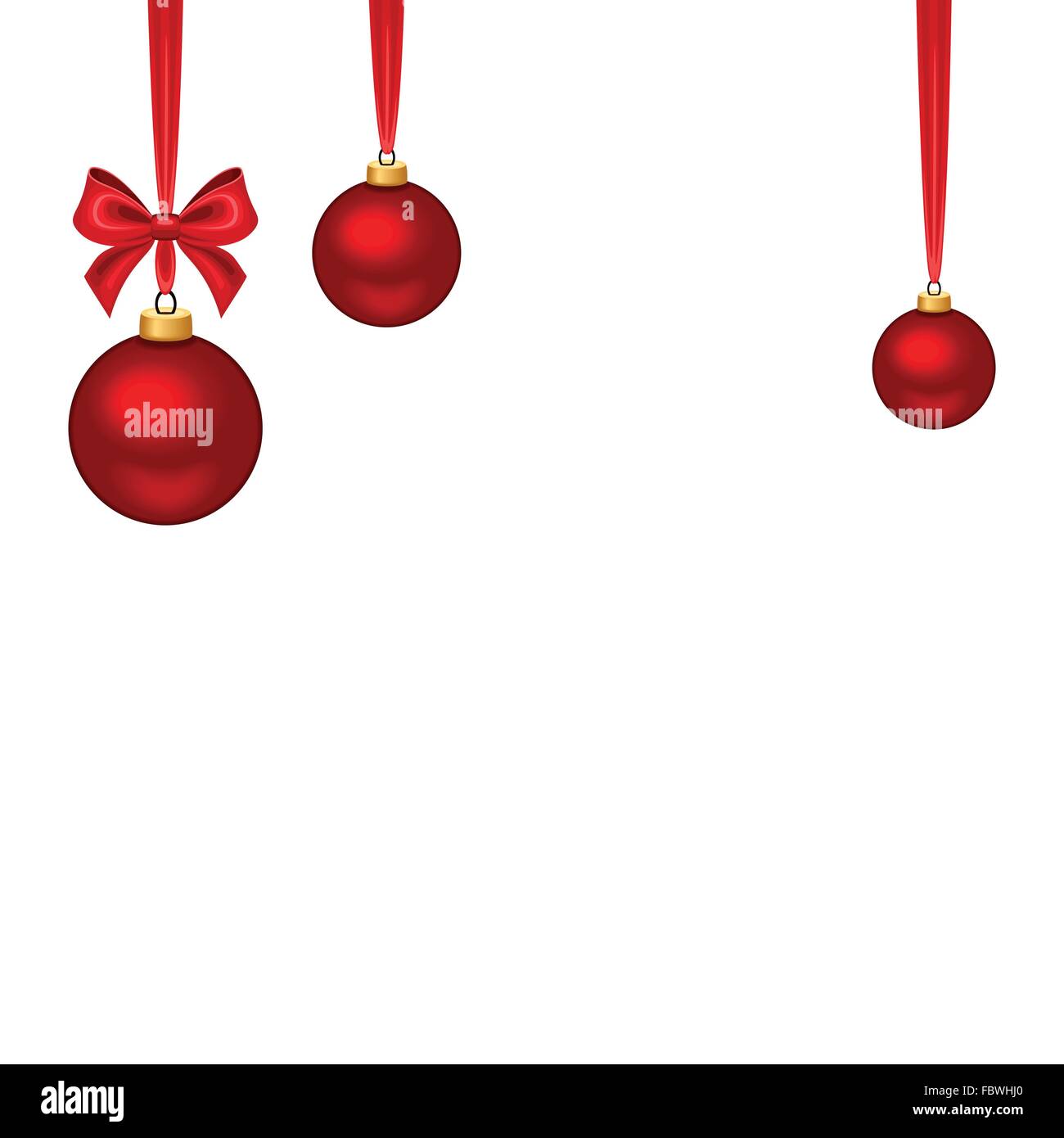 Christmas background with red hanging balls. Vector illustration Stock ...