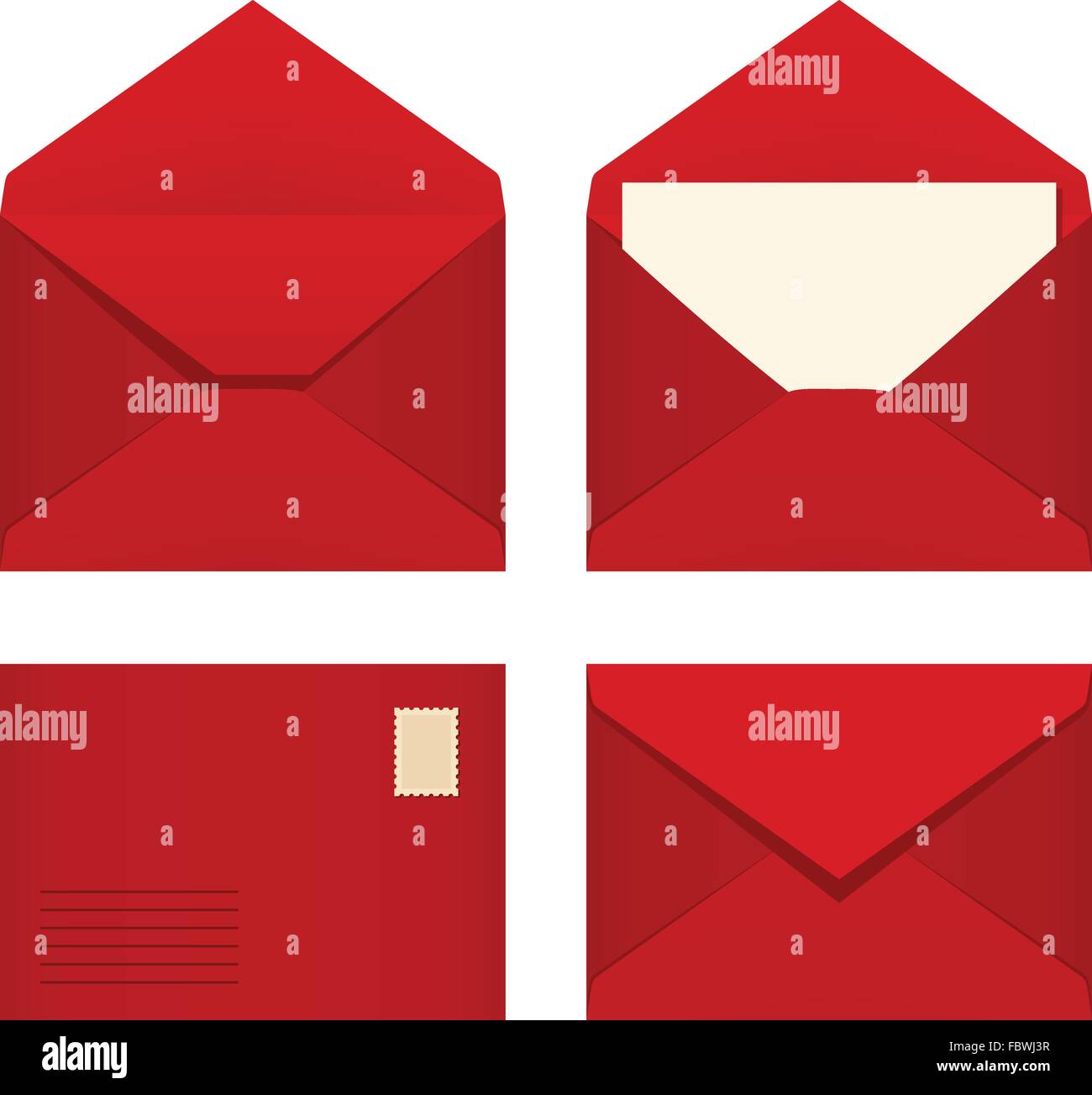 Set of red envelopes. Vector illustration Stock Vector Image & Art Alamy