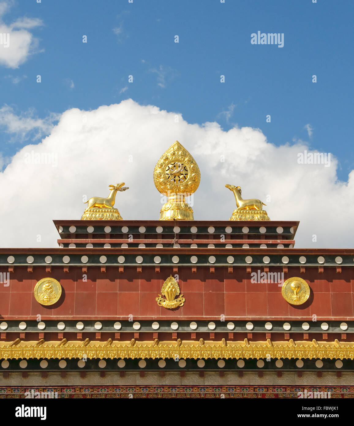 architectural details of songzanlin tibetan monastery, shangri-la, china Stock Photo