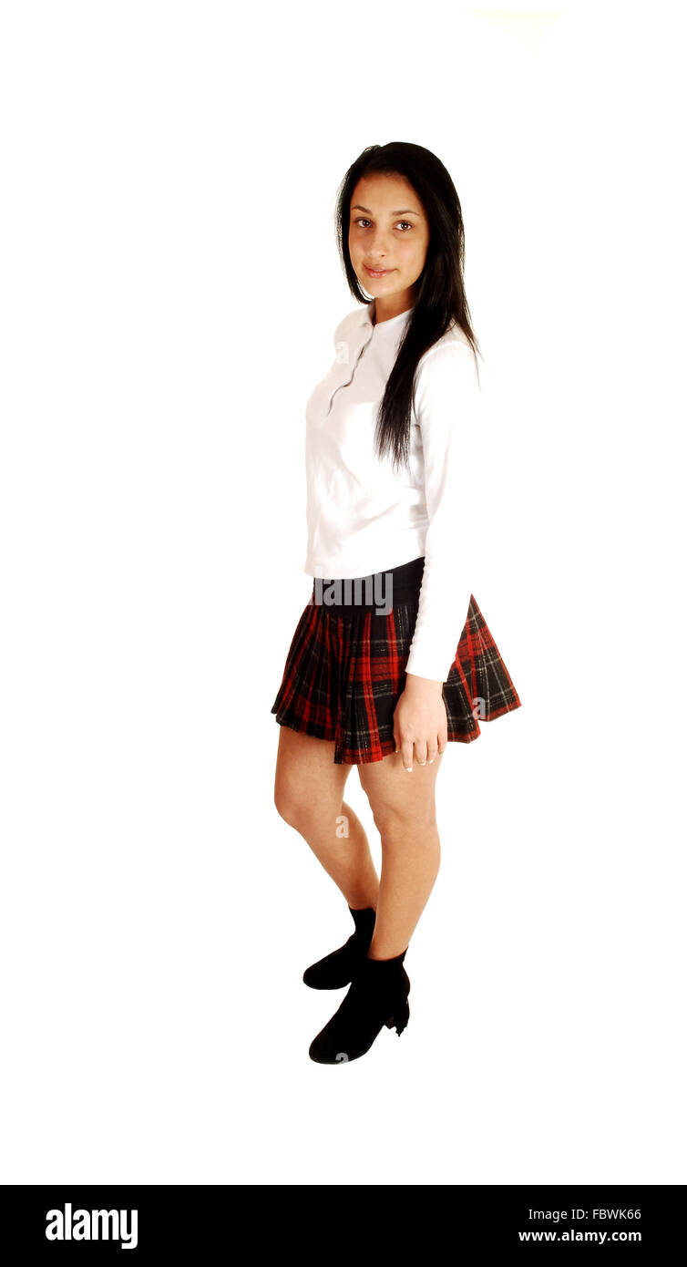 Teen girl in school uniform Stock Photo - Alamy