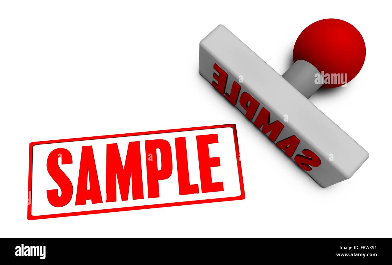 Sample Stamp or Chop on Paper Concept in 3d Stock Photo Alamy