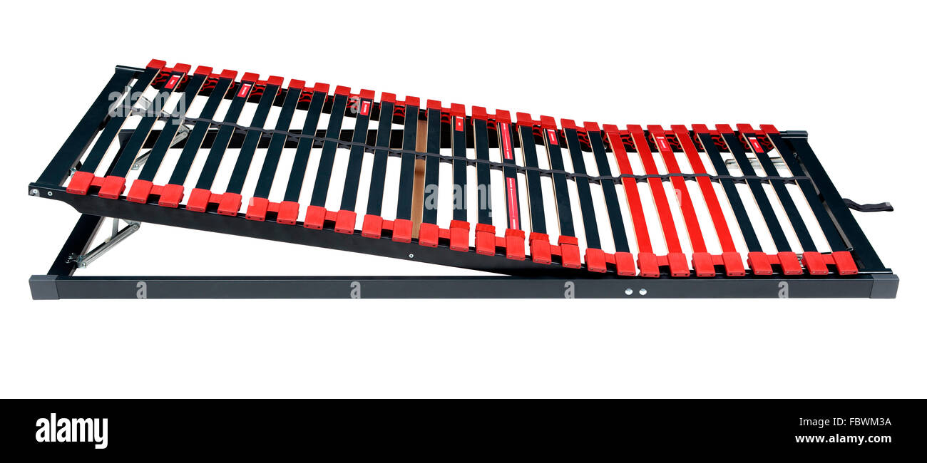 Adjustable bed slats for latoflex Bed frame and mattress base surface with path Stock Photo