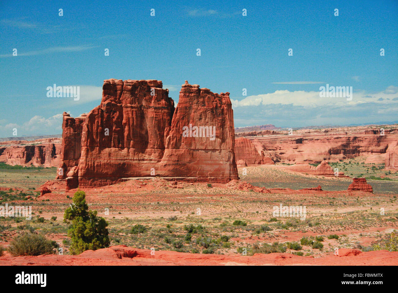 Entrada Sandstone carved for millions of years of weathering result in fantastic shapes in Arches National Park Moab Utah, USA. Stock Photo