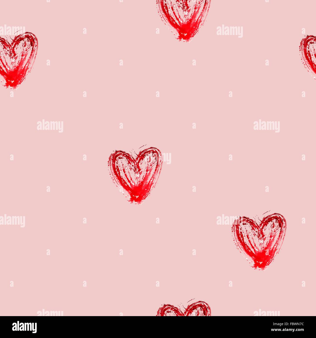 seamless pattern with watercolor hearts Stock Vector Image & Art - Alamy