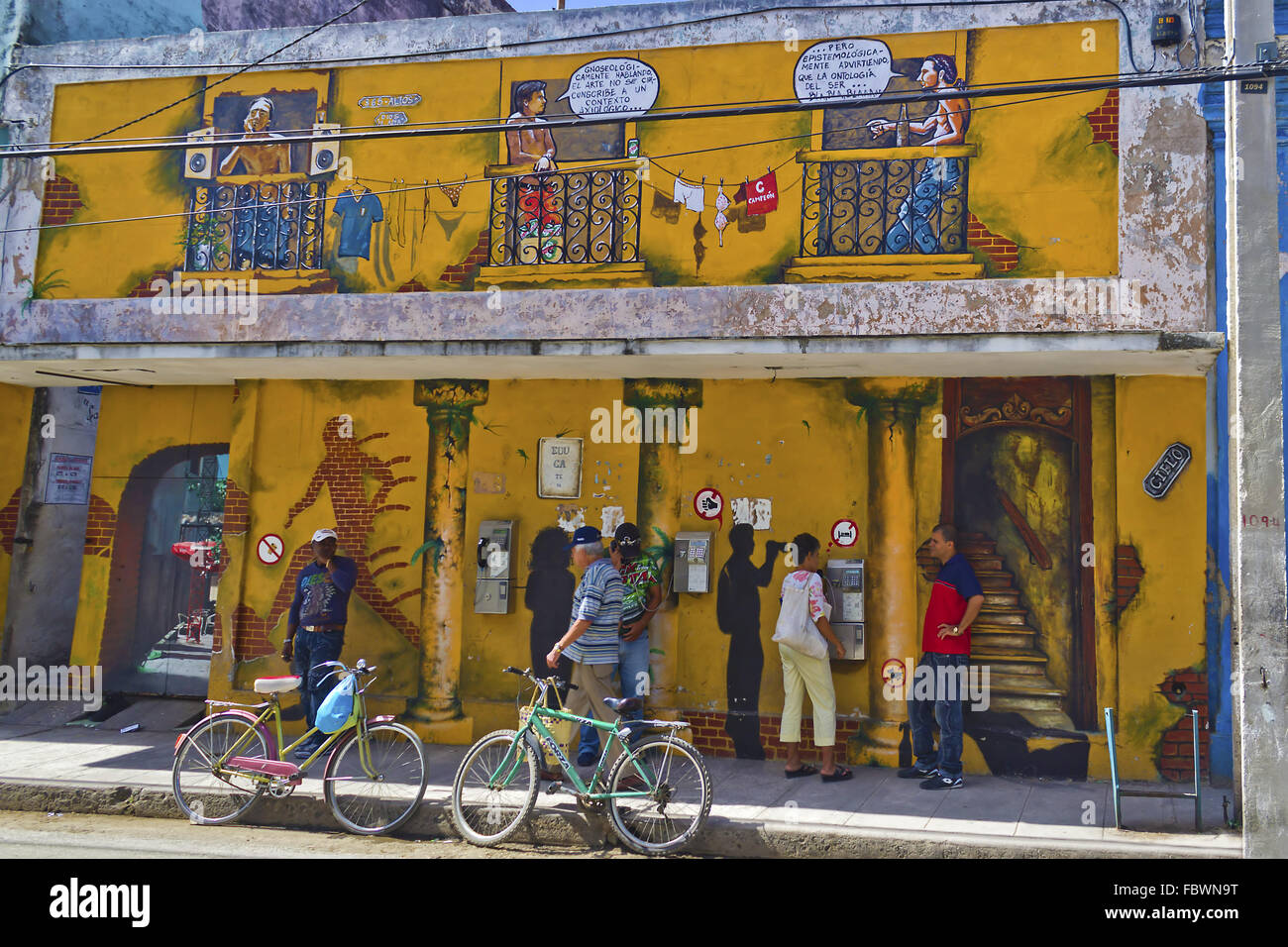 wall of a building in Camaguey, Cuba Stock Photo