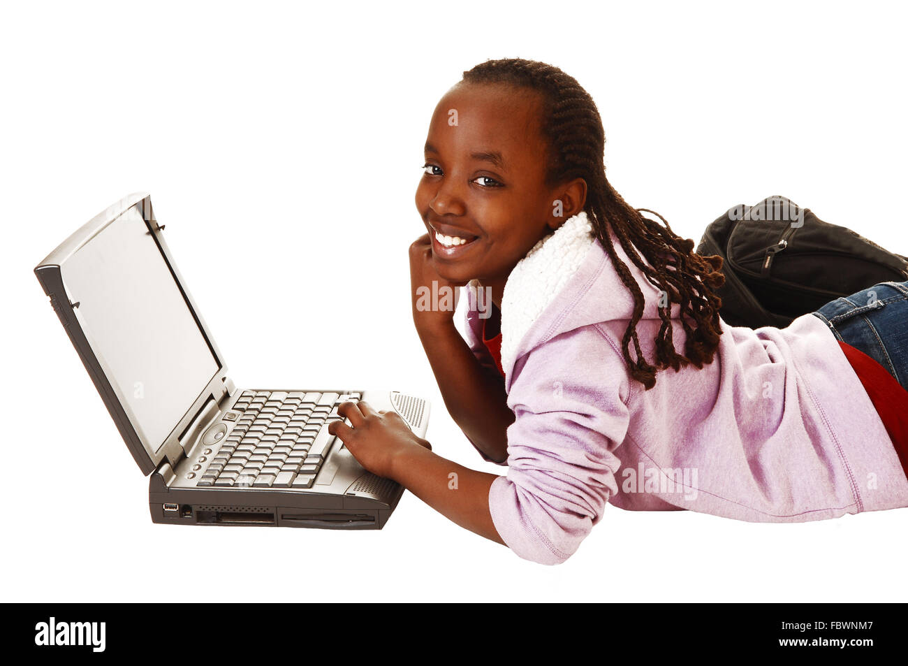 Teen girl with laptop. Stock Photo