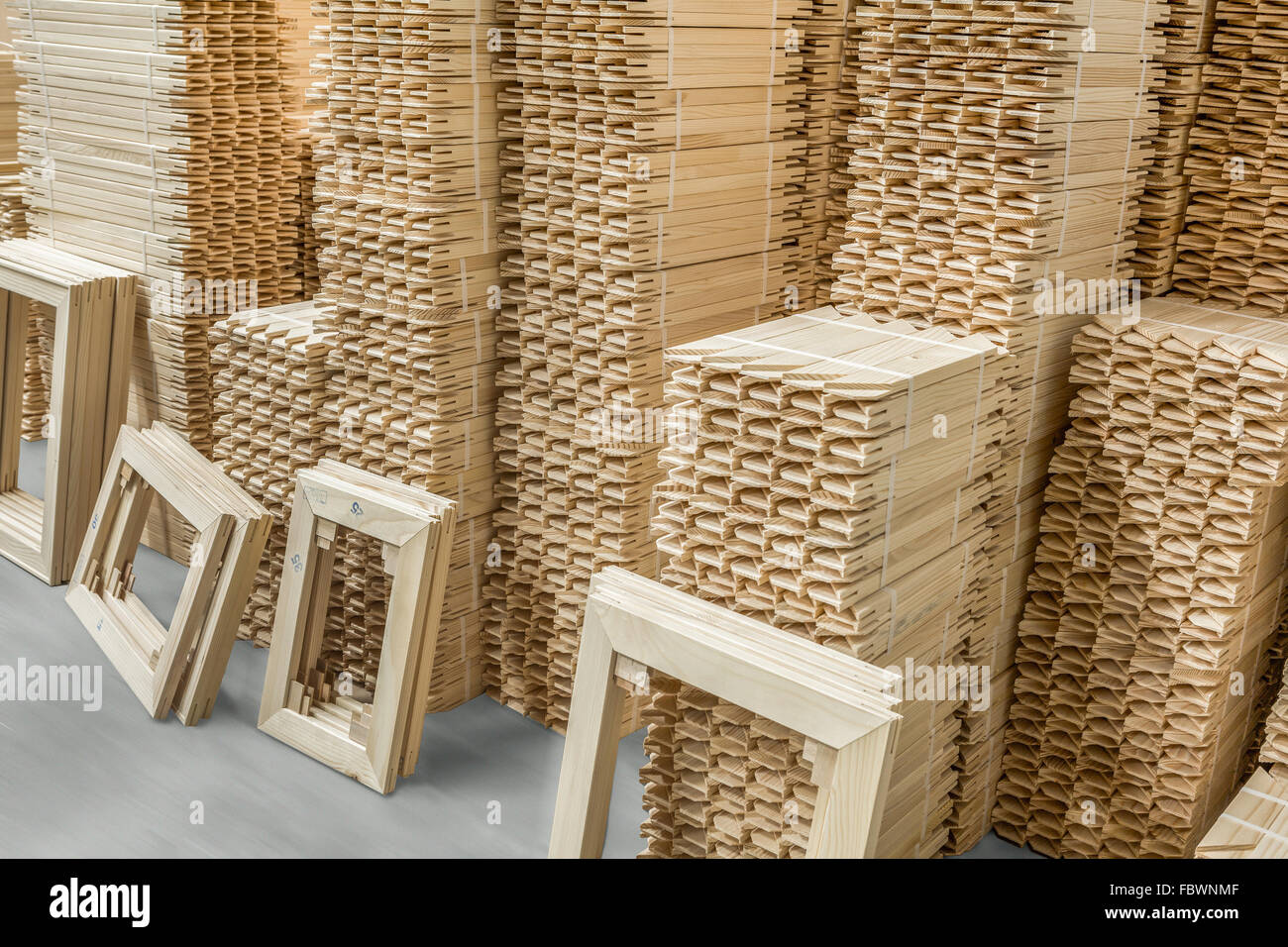 Industry production wrap stretcher bar frames with low riser isolated ...