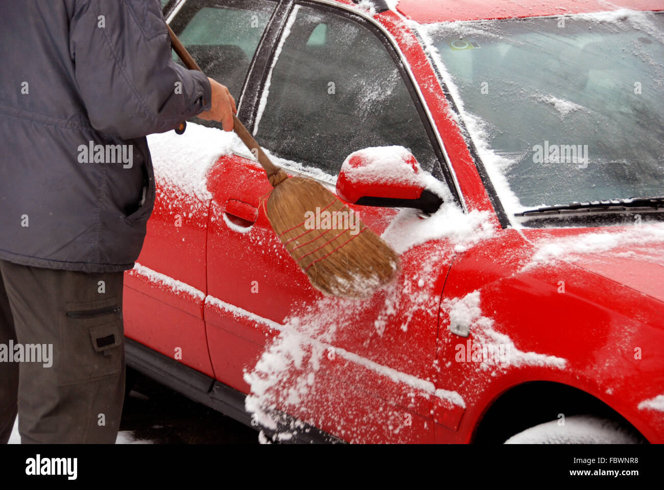 Clearing snow Stock Photo