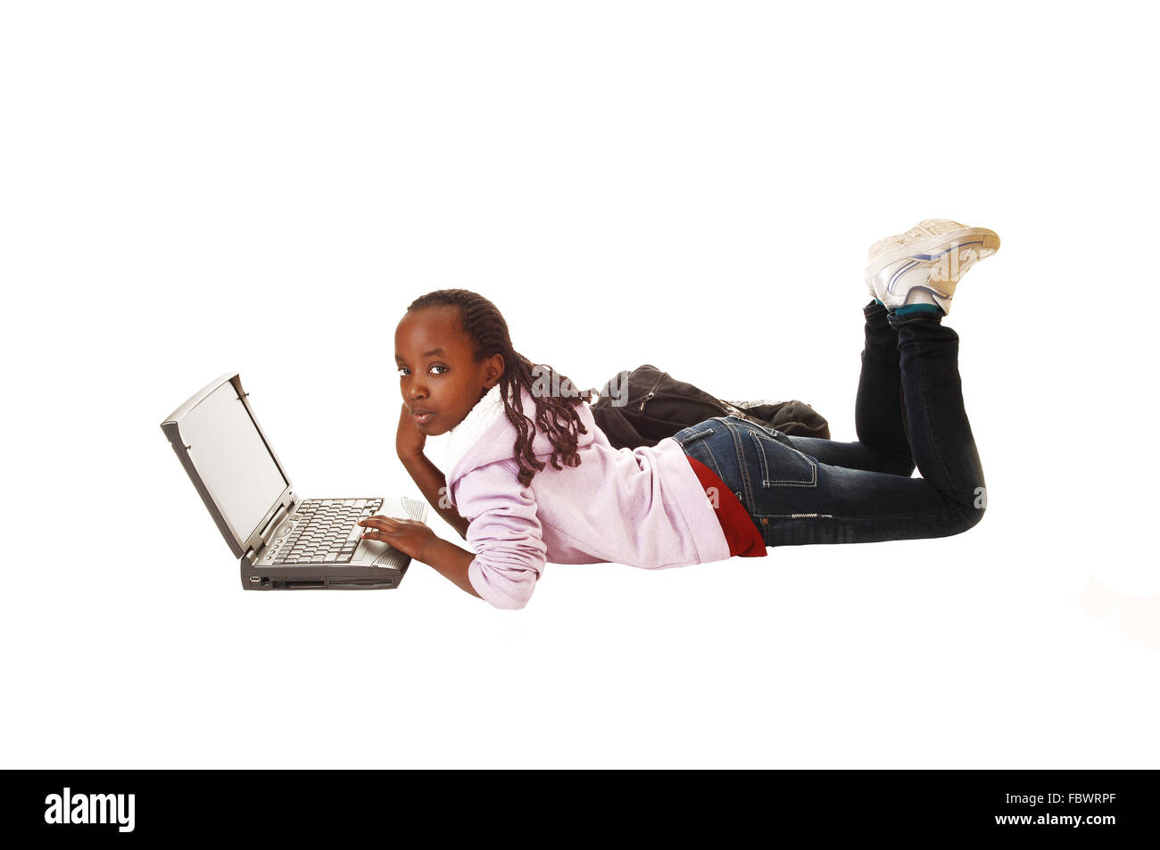 Teen girl with laptop. Stock Photo
