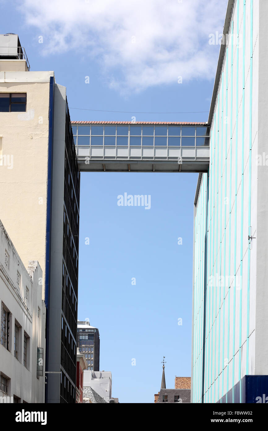 Bridge between buildings Stock Photo Alamy