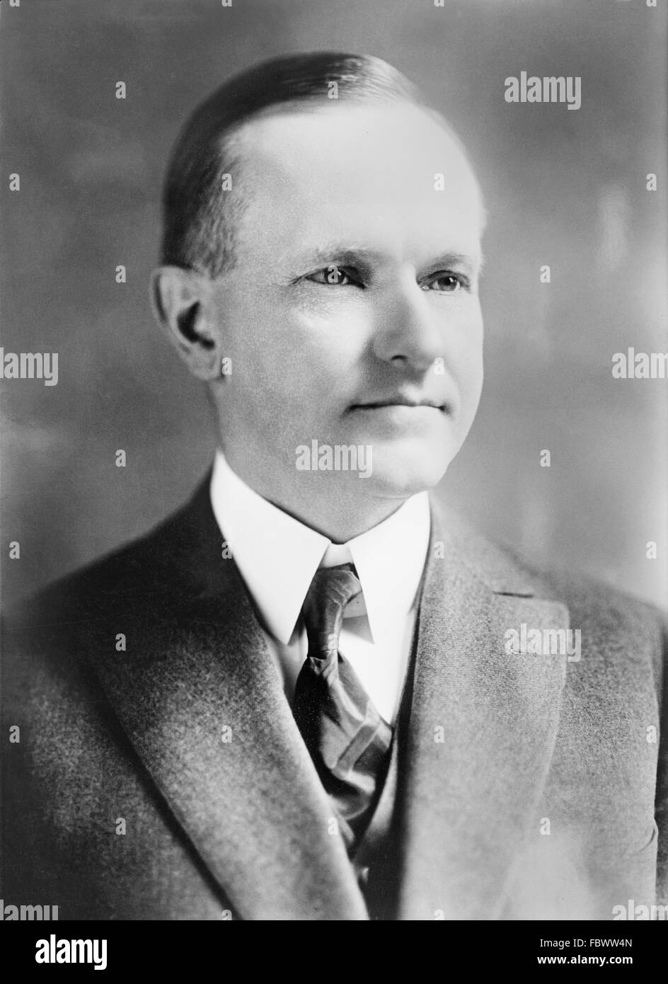 Calvin Coolidge, portrait of the 30th President of the USA Stock Photo