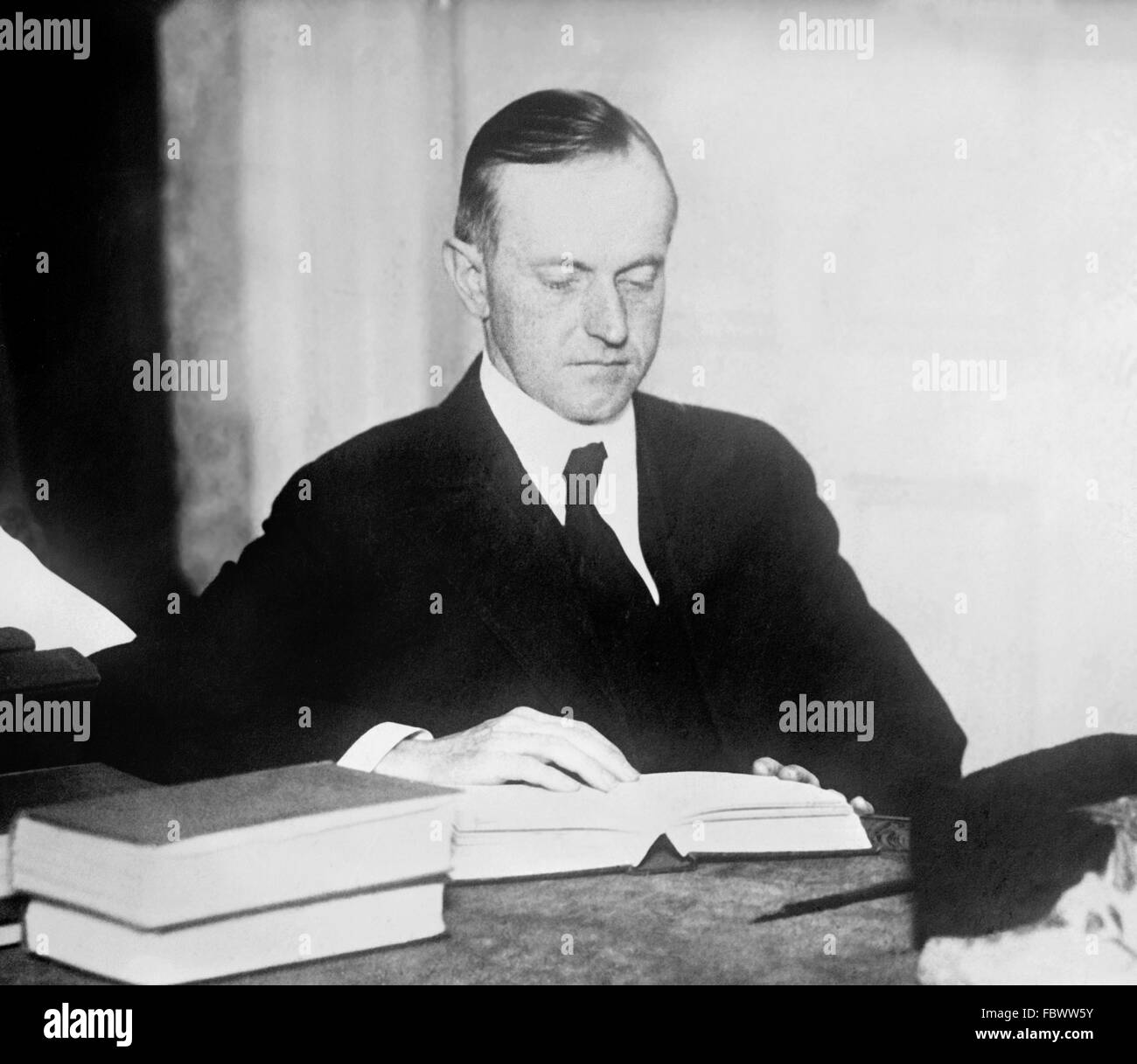 Calvin Coolidge, portrait of the 30th President of the USA Stock Photo