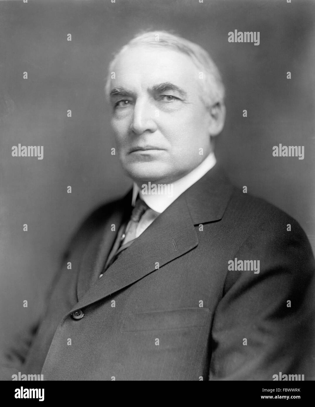 Warren Harding. Portrait of Warren G Harding, the 29th President of the USA, c,1920 Stock Photo
