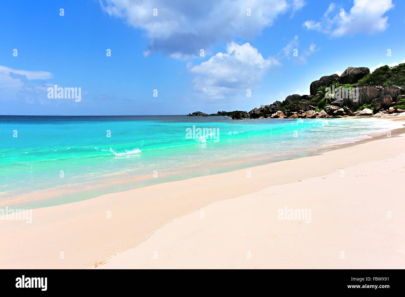 Grand' Anse on La Digue Stock Photo Alamy