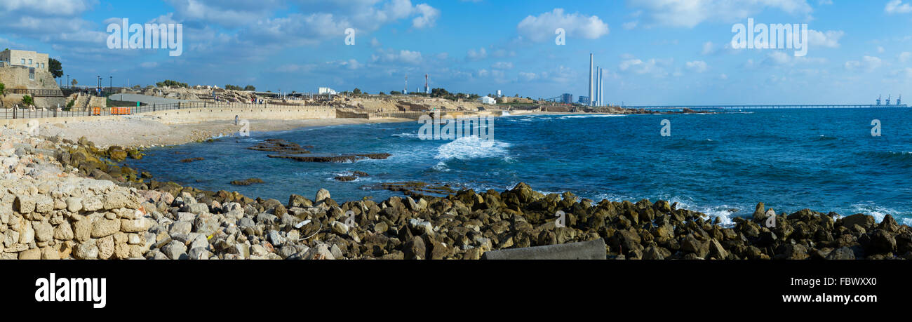 Caesarea sea port Stock Photo